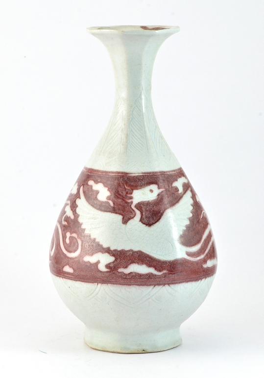 Copper-red octagonal vase, Yuan dynasty
