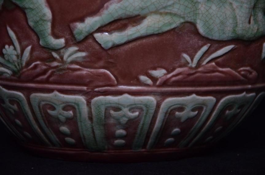 Globular Bottle Carved, Ming Dynasty